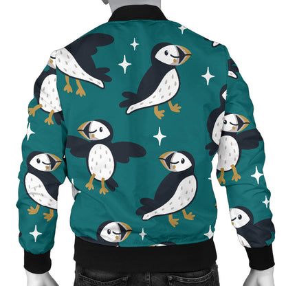 Puffin Pattern Print Design A05 Men Bomber Jacket