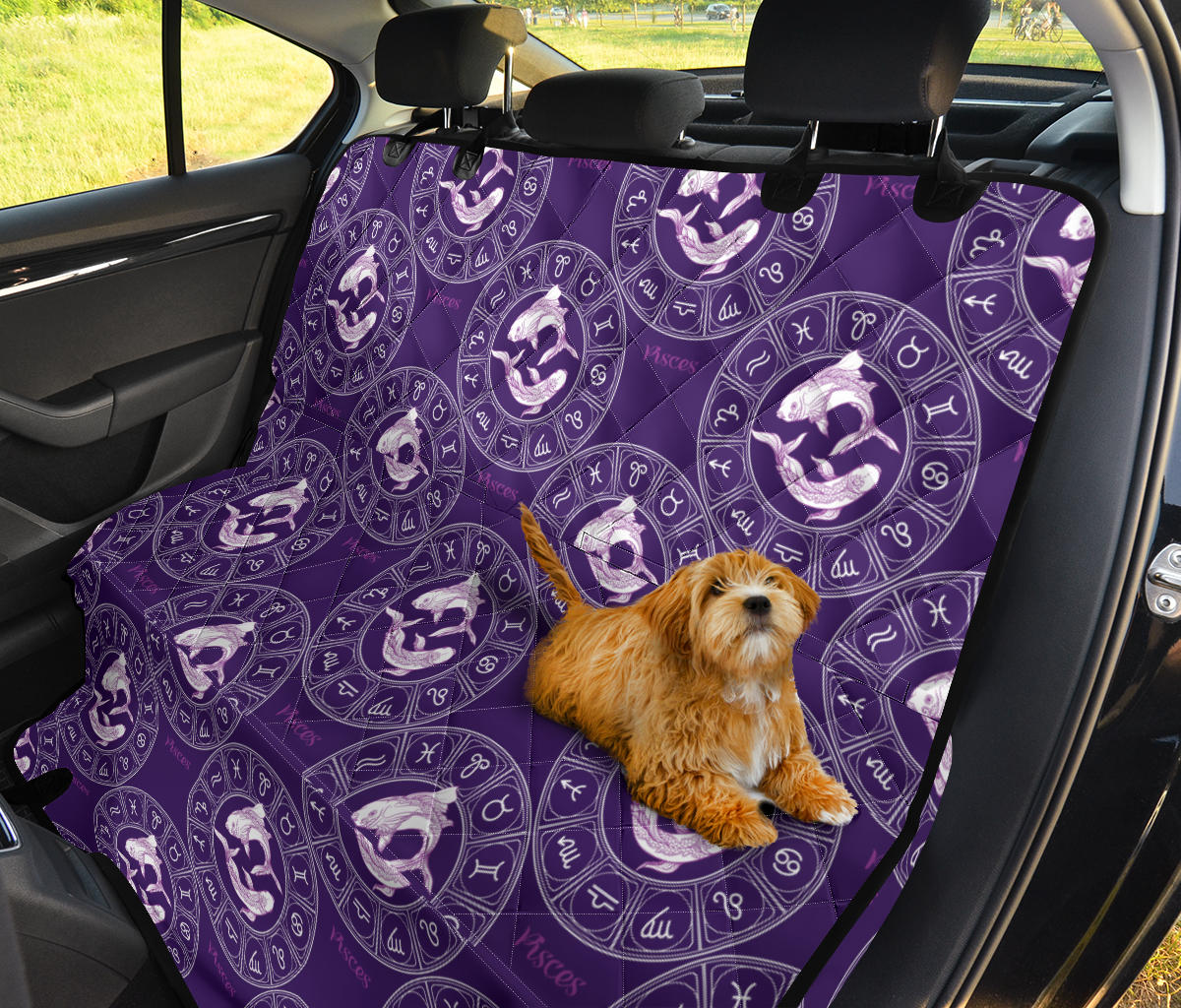 Pisces Pattern Print Design A02 Rear Dog Car Seat Cover Hammock