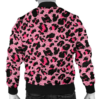 Cheetah Pink Pattern Print Design 01 Men Bomber Jacket