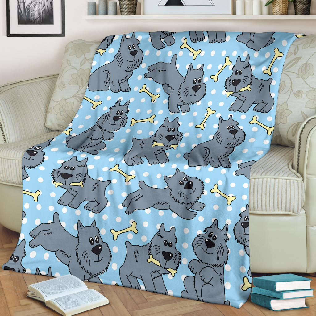 Schnauzers Pattern Print Design A02 Premium Blanket