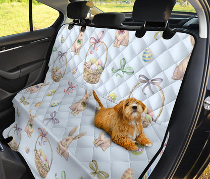 Rabbit Easter Eggs Pattern Print Design 03 Rear Dog Car Seat Cover Hammock