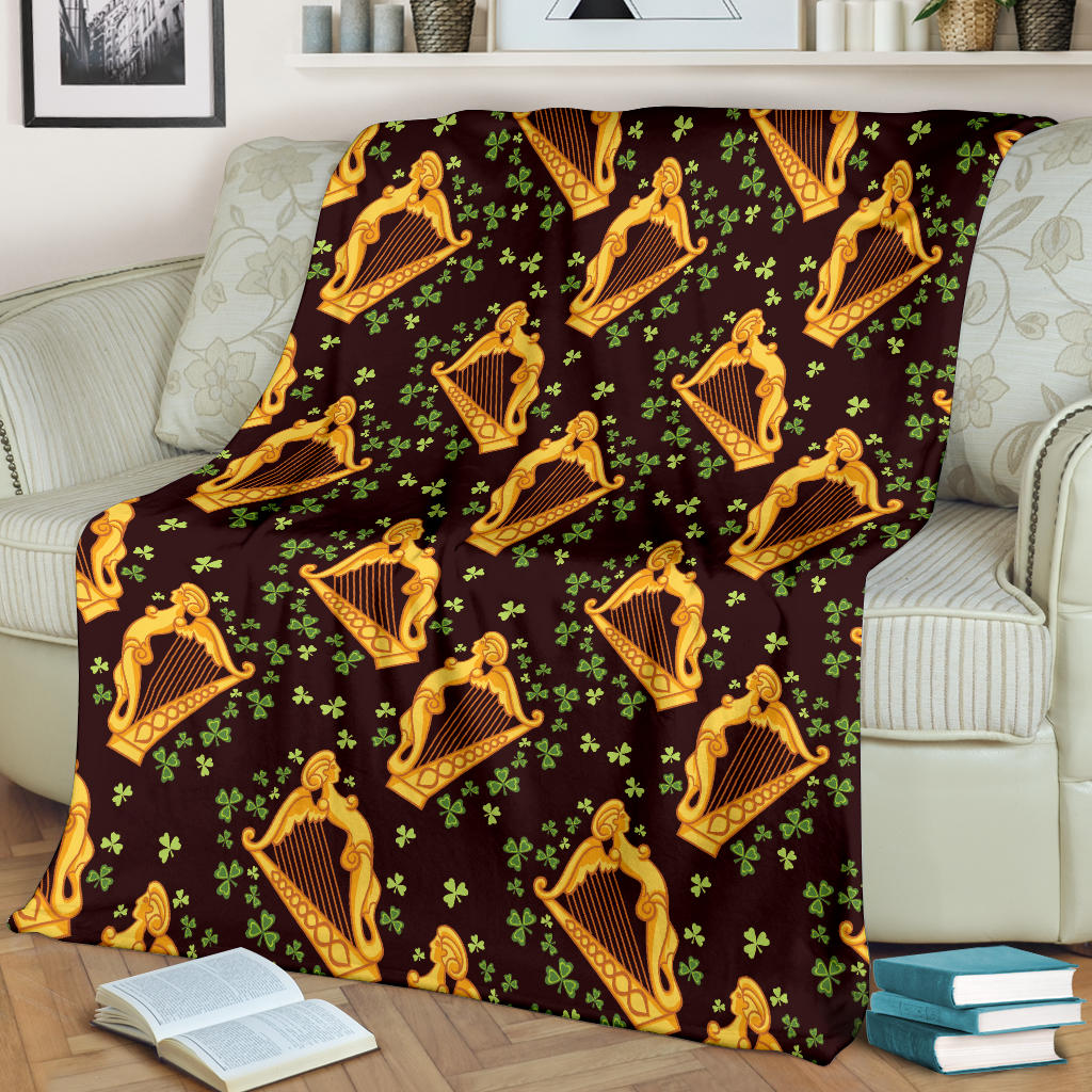 Harp Pattern Print Design 02 Premium Blanket