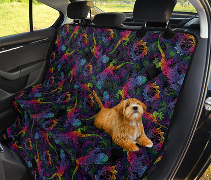 Gecko Rainbow Pattern Print Design 03 Rear Dog Car Seat Cover Hammock