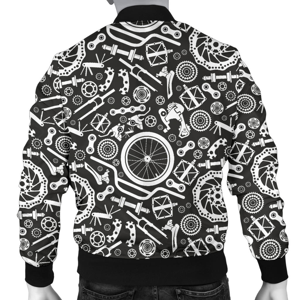 Bicycle Tools Pattern Print Design 02 Men Bomber Jacket