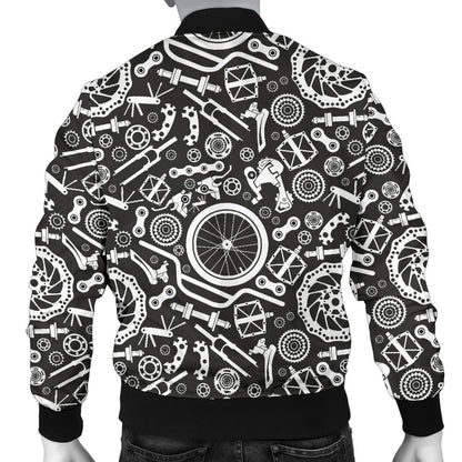 Bicycle Tools Pattern Print Design 02 Men Bomber Jacket