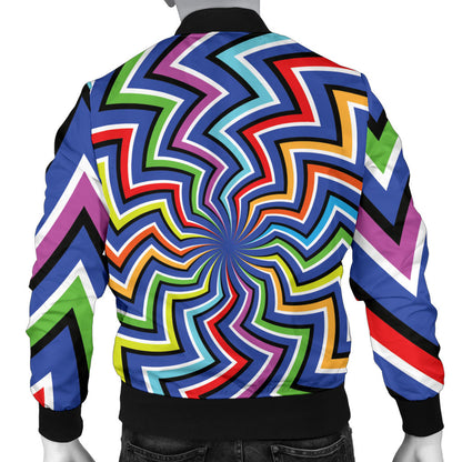 Optical illusion Pattern Print Design A02 Men Bomber Jacket