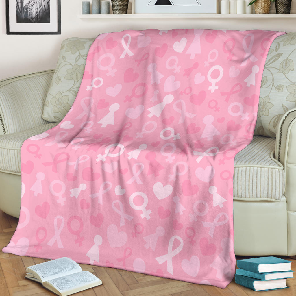 Breast cancer Pattern Print Design 01 Premium Blanket