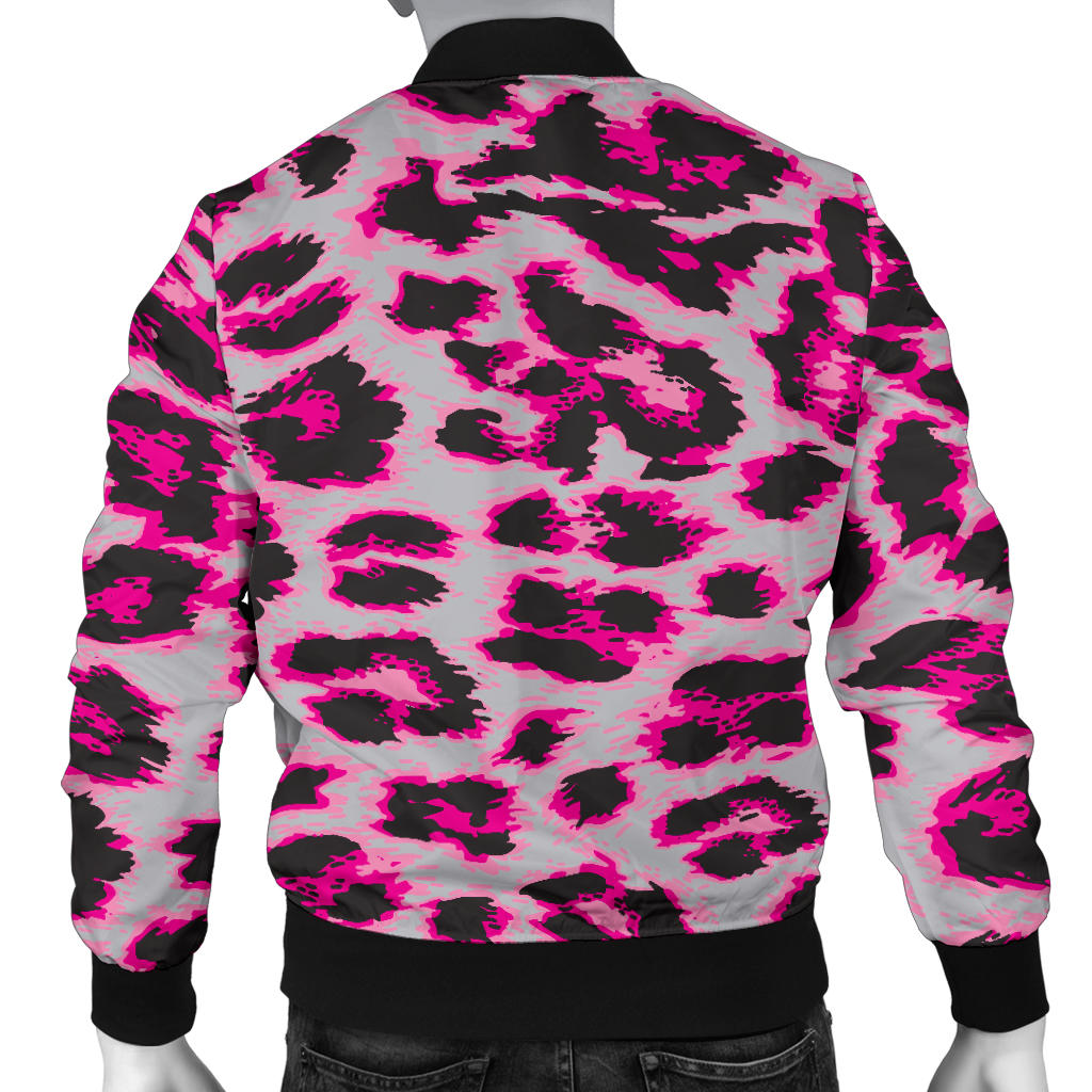 Leopard Pattern Print Design 02 Men Bomber Jacket