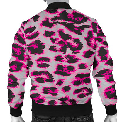 Leopard Pattern Print Design 02 Men Bomber Jacket