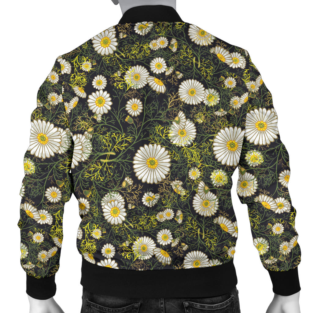 Daisy Pattern Print Design 03 Men Bomber Jacket