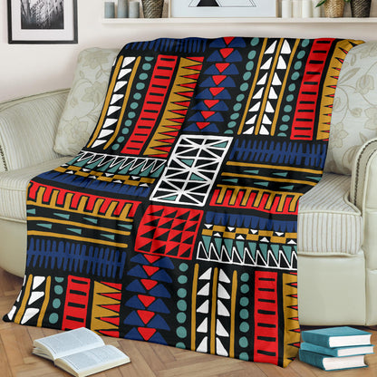 Kente Pattern Print Design 02 Premium Blanket