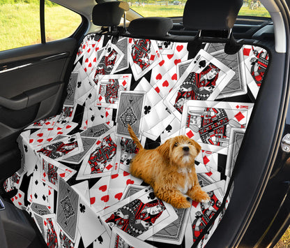 Poker Cards Pattern Print Design A04 Rear Dog Car Seat Cover Hammock