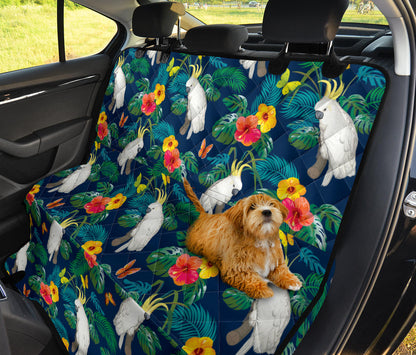 Cockatoo Tropical Pattern Print Design 02 Rear Dog Car Seat Cover Hammock
