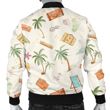 Beach Themed Pattern Print Design 05 Men Bomber Jacket