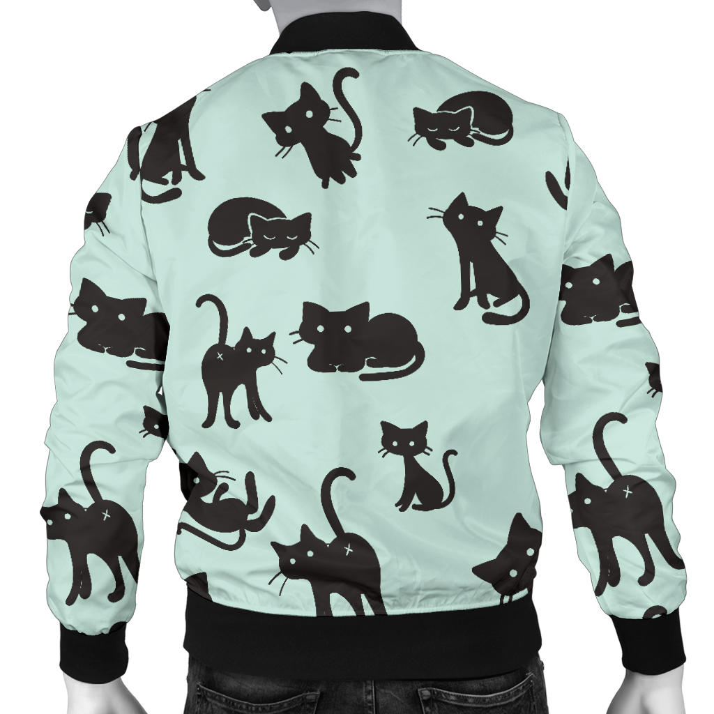 Black Cat Pattern Print Design 04 Men Bomber Jacket
