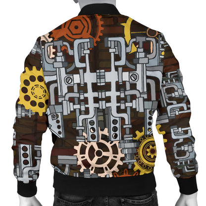 Mechanic Pattern Print Design 04 Men Bomber Jacket