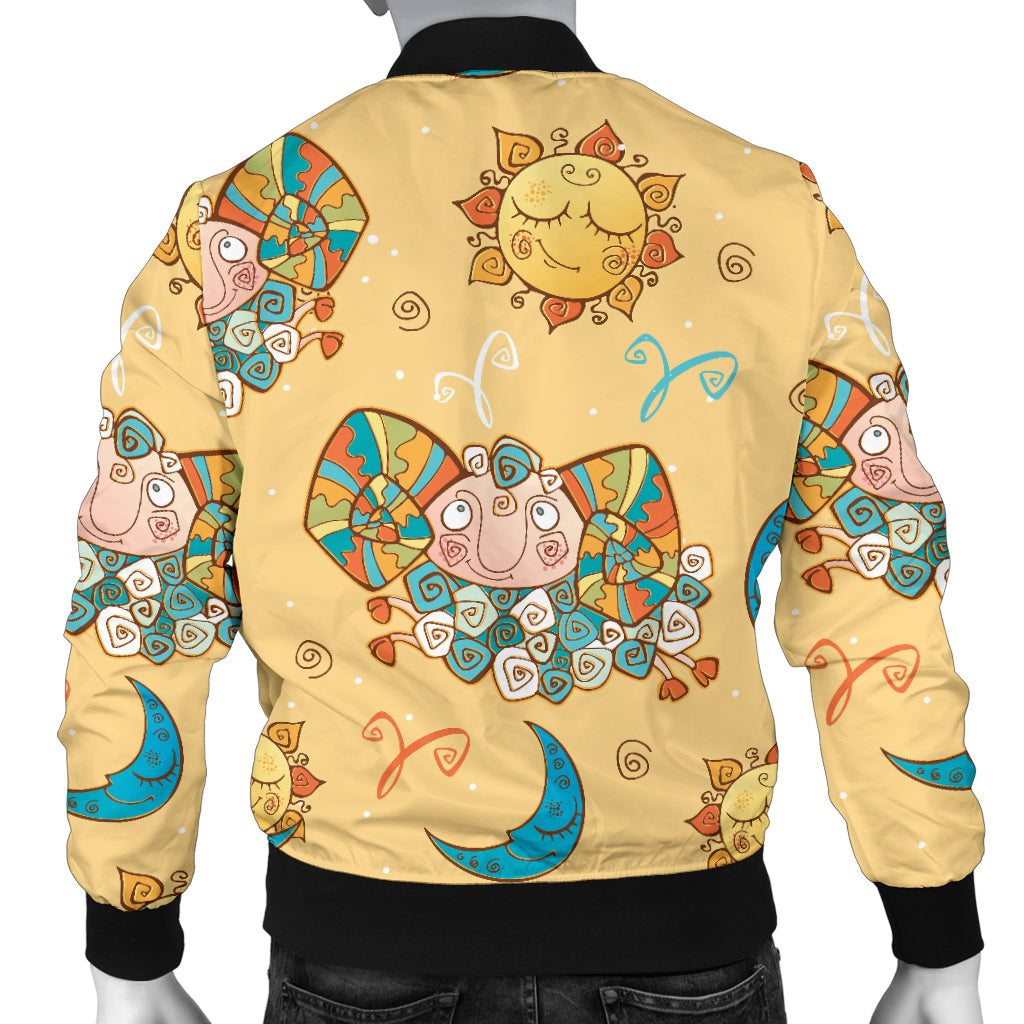 Aries Zodiac Pattern Print Design 03 Men Bomber Jacket