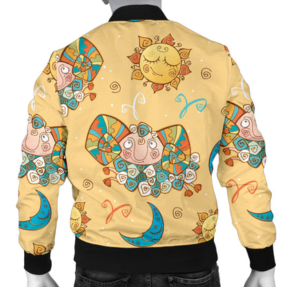 Aries Zodiac Pattern Print Design 03 Men Bomber Jacket