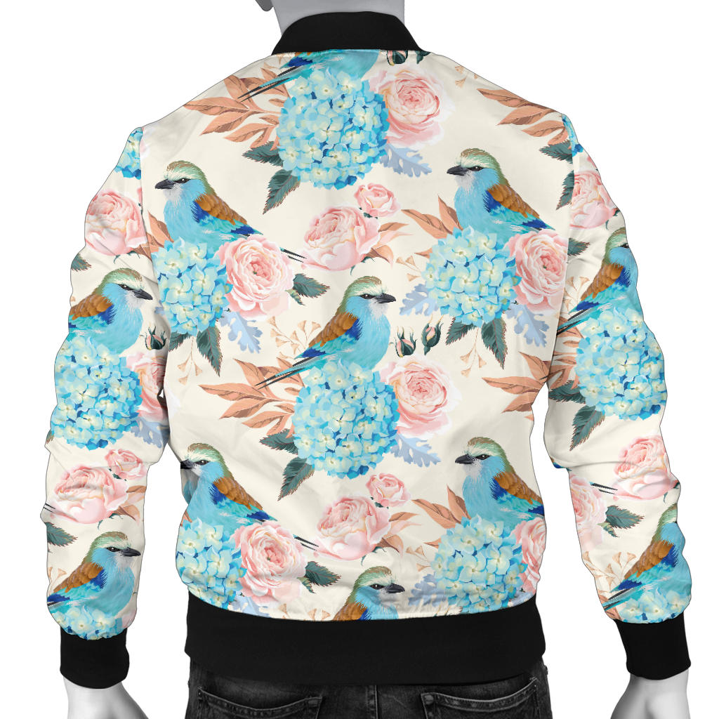 Bluebird Pattern Print Design 03 Men Bomber Jacket