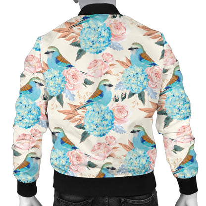 Bluebird Pattern Print Design 03 Men Bomber Jacket