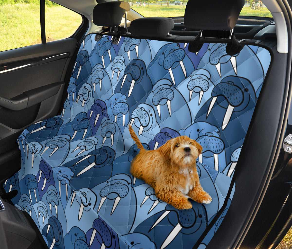 Walrus Pattern Print Design 01 Rear Dog Car Seat Cover Hammock
