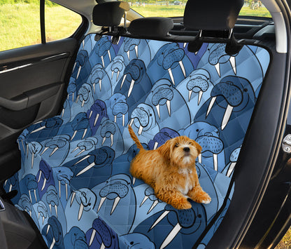 Walrus Pattern Print Design 01 Rear Dog Car Seat Cover Hammock
