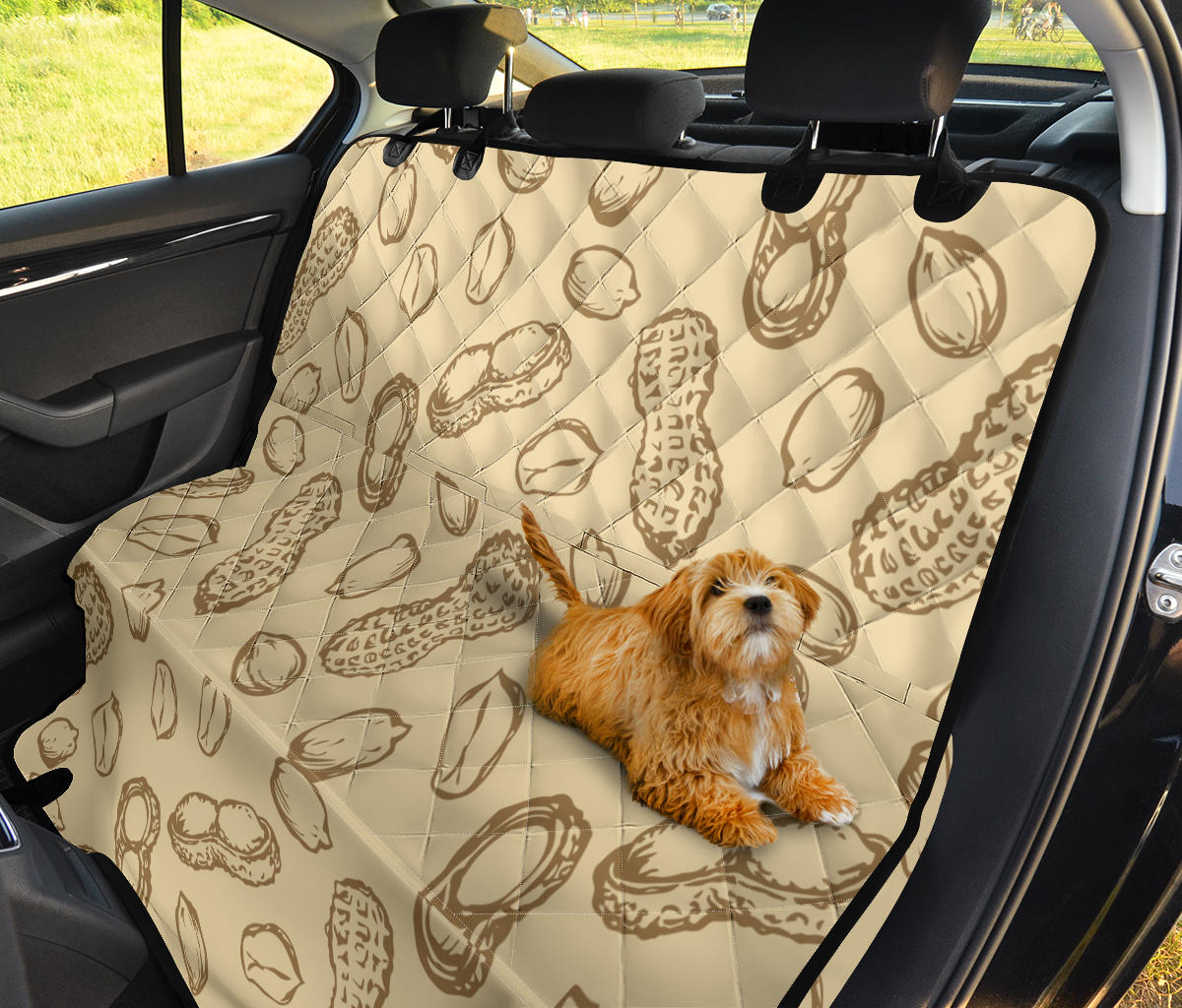 Peanut Pattern Print Design A02 Rear Dog Car Seat Cover Hammock