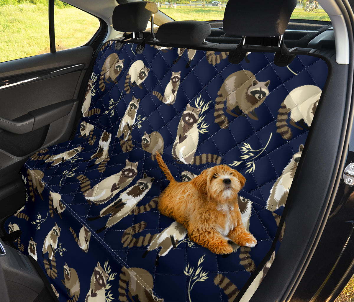 Raccoon Pattern Print Design A06 Rear Dog Car Seat Cover Hammock