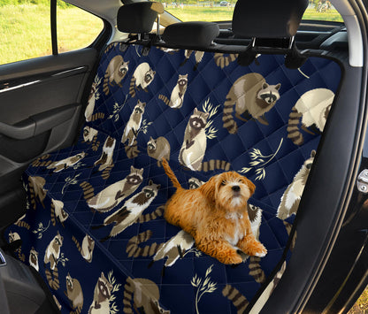 Raccoon Pattern Print Design A06 Rear Dog Car Seat Cover Hammock