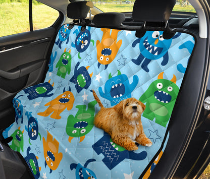 Monster Cartoon Pattern Print Design 04 Rear Dog Car Seat Cover Hammock