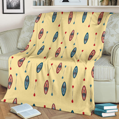 Kayak Pattern Print Design 02 Premium Blanket