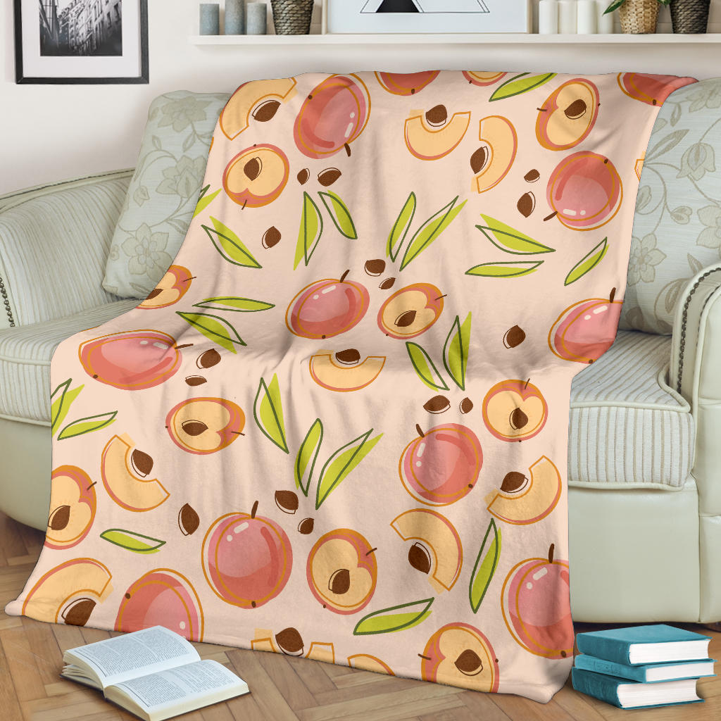 Peach Pattern Print Design A01 Premium Blanket