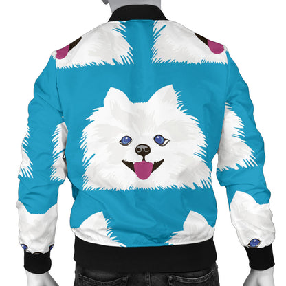 Pomeranians Pattern Print Design A05 Men Bomber Jacket