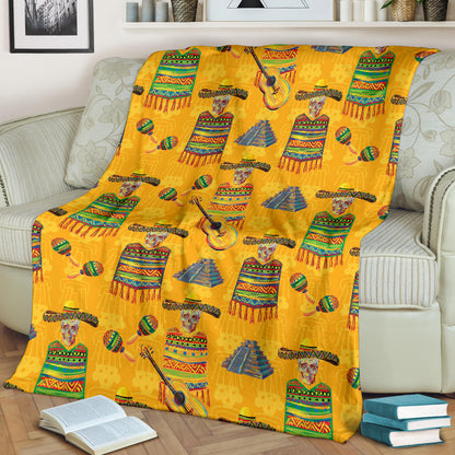 Maracas Mexican Style Pattern Print Design 02 Premium Blanket