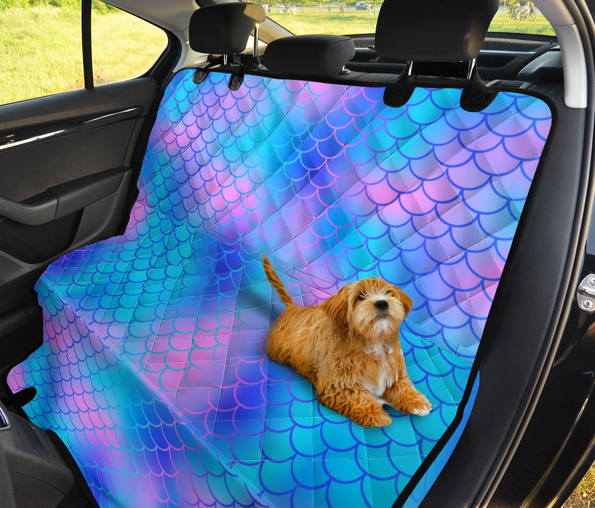 Mermaid Scales Pattern Print Design 04 Rear Dog Car Seat Cover Hammock