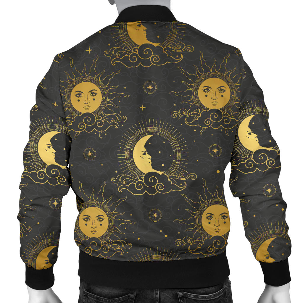 Celestial Moon Sun Pattern Print Design 05 Men Bomber Jacket