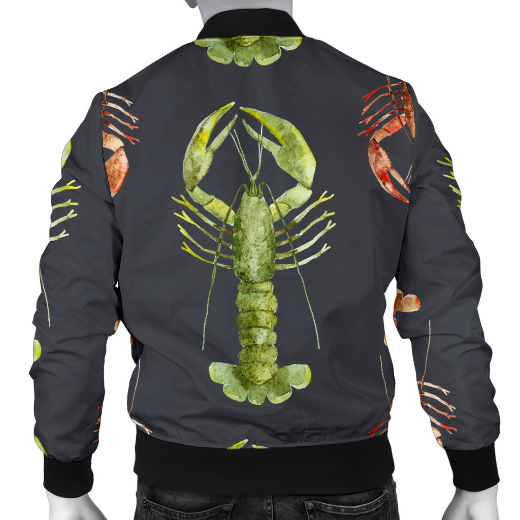 Lobster Pattern Print Design 01 Men Bomber Jacket
