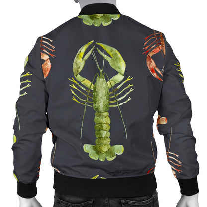 Lobster Pattern Print Design 01 Men Bomber Jacket