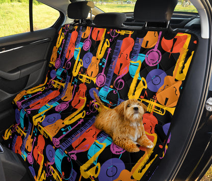 Jazz Pattern Print Design 03 Rear Dog Car Seat Cover Hammock