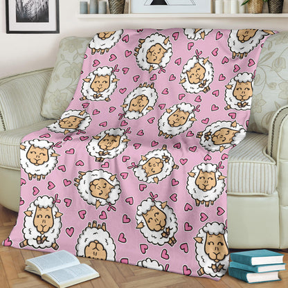 Sheep Cute Pattern Print Design 01 Premium Blanket