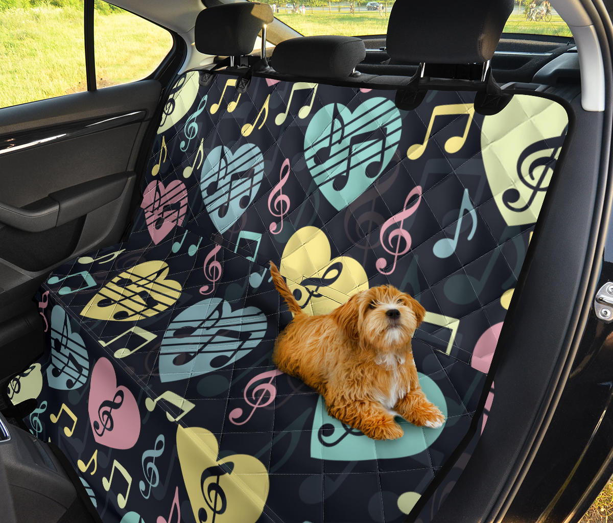 Music note Pattern Print Design A03 Rear Dog Car Seat Cover Hammock