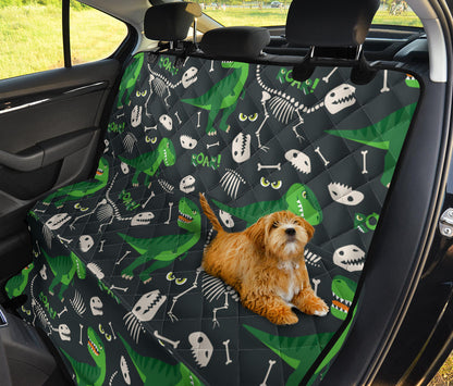T Rex Pattern Print Design A05 Rear Dog Car Seat Cover Hammock