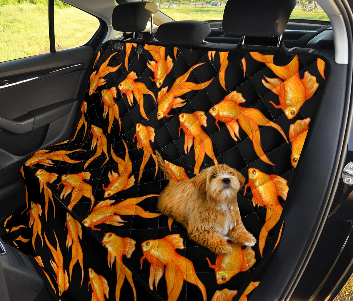 Goldfish Pattern Print Design 03 Rear Dog Car Seat Cover Hammock