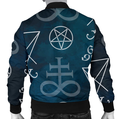 Pentagram Pattern Print Design A03 Men Bomber Jacket