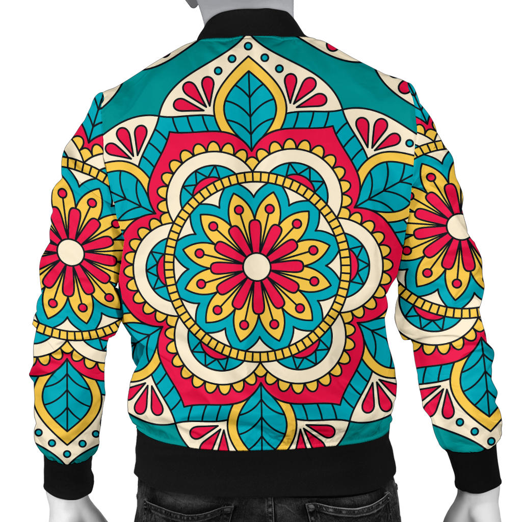 Mandala Pattern Print Design 03 Men Bomber Jacket