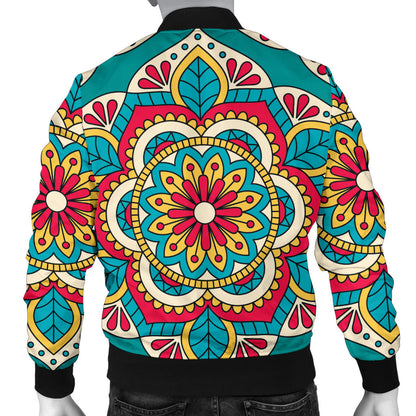 Mandala Pattern Print Design 03 Men Bomber Jacket