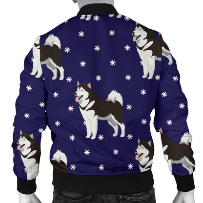 Alaskan Malamute Pattern Print Design 04 Men Bomber Jacket