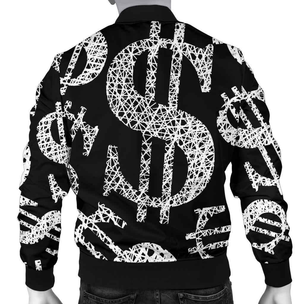 Money Pattern Print Design 02 Men Bomber Jacket