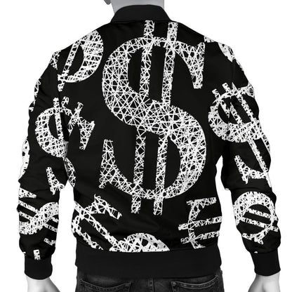 Money Pattern Print Design 02 Men Bomber Jacket