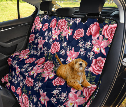 Rose Pattern Print Design A05 Rear Dog Car Seat Cover Hammock